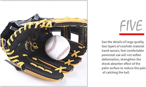 MAKIVI Guanto da Baseball in Pelle Bovina a Doppio Strato, Guanto da Softball 11,5 Pollici, Adatto per Adolescenti - Ysert