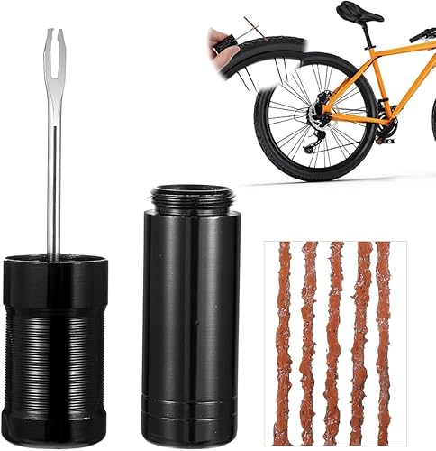 Kit Riparazione Tubeless 6 Pezzi, Strisce Adesive, 1 Alesatore, Kit Pneumatici Bici, Kit Riparazione Gomme MTB, Accessori Professionali per Riparazione Foratura Pneumatici Tubeless - Ysert