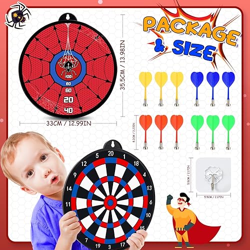 Freccette Bersaglio per Bambini, Spider Giochi Bambini 3-12 Anni Spider Giocattolo Bambino 3-12 Anni Regalo Bambino 3-12 Anni Maschio Giochi Bambino 3-12 Anni Maschio - Ysert