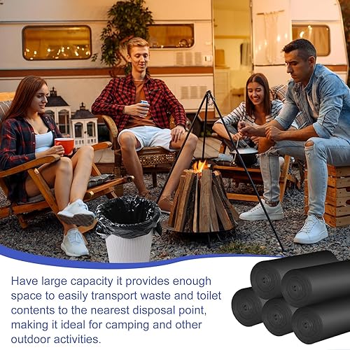 Set di 100 sacchetti per WC biodegradabili biodegradabili, sacchetti per WC da campeggio, extra spessi, impermeabili, per servizi igienici mobili, escursioni, viaggi - Ysert