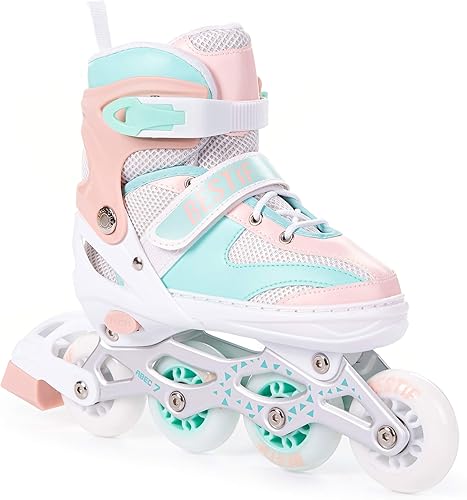 BESTIF - Pattini in linea per bambini e adulti, 4 in 1, regolabili - Ysert
