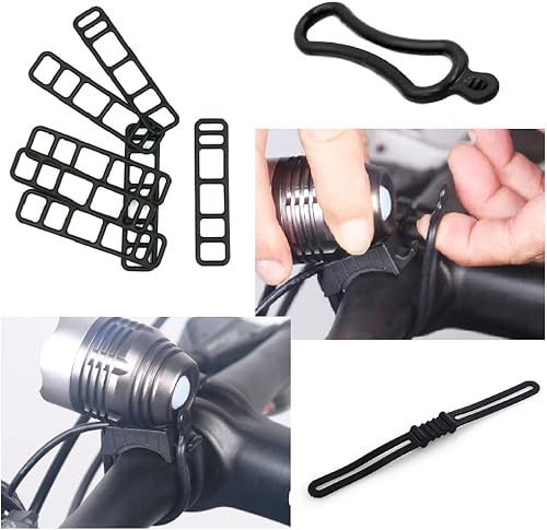 Banda da Bicicletta 10 Pezzi Cinturino in Silicone Bicicletta Cinturino Bicicletta Cinturino Elastico per Bici Bicicletta Anello Fissaggio Elastico Luci Della Bicicletta Anello Gomma Bicicletta - Ysert