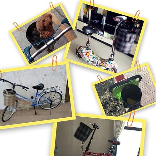 1 cestino anteriore per bicicletta, cestino per bicicletta pieghevole, cestino per manubrio in bicicletta con gancio per piccolo animale domestico, negozio di alimentari, campeggio - Ysert