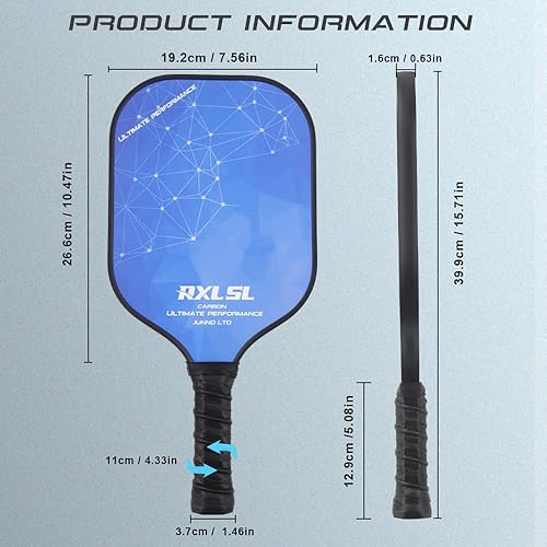 RXL SL Set pickleball-paddeles,Racchetta da pickleball, Include 1 palla da sottaceto per interni e 1 per esterni,racchetta da pickleball carbonio - Ysert