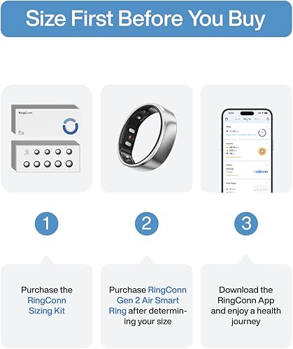 Gen 2 Air Smart Ring, Anello Intelligente AI Ultra Sottile, 10 Giorni di Batteria, Tracker Fitness/Stress/Frequenza Cardiaca per Donne e Uomini, iOS/Android Compatibile (Dune Oro, 13) - Ysert