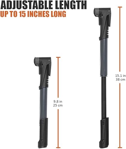 Mini-pompa per bici, portatile, pompa da telaio, 120 psi, alta pressione, valvola intelligente per Presta e Schrader - Ysert