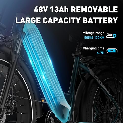 bicicletta elettrica, mountain bike con pneumatici grassi 26 * 4.0, motore brushless ad alta velocità da 250W, batteria integrata da 48V 13AH, bicicletta elettrica adatta agli adulti - Ysert