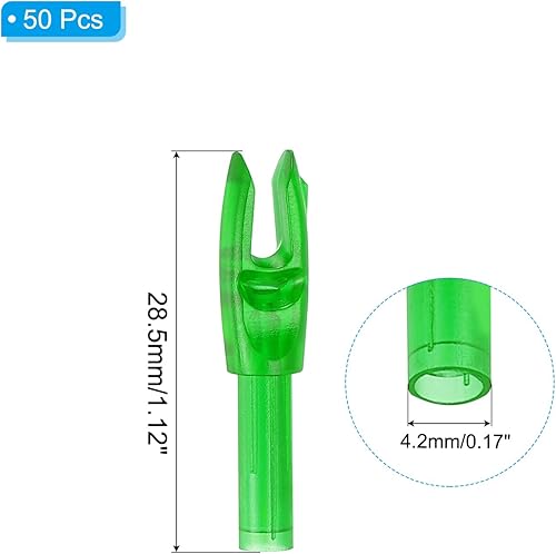 Frecce per Tiro Arco Nocks 4,2mm 0,165', 50pz Inserto Chiari Nock Frecce di Ricambio per Frecce Caccia Arco Composito Arco Ricurvo, Verde - Ysert