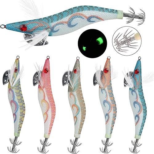 Set di esche da pesca per pesci di tihen, calamid jigs Octopus, esche artificiali, jighaki, acqua salata, esche dure da pesca - Ysert