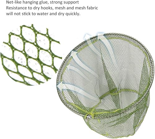 Guadino per Pesci, Guadino per Pesca Galleggiante Portatile Rete per Cattura di Pesci Rete per Pesci Pieghevole Rete per Pesci a 3 Strati con interfaccia da 8 mm(Verde) - Ysert