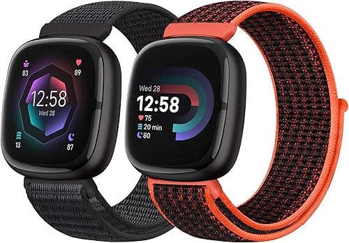 Runostrich Cinturino di ricambio in nylon compatibile con Fitbit Sense/Fitbit Versa 3, morbido, traspirante, regolabile, per uomo e donna - Ysert