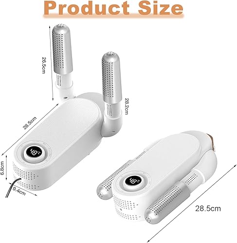 Dryer elettrico per scarpe con timer intelligente, design pieghevole e asciugatura rapida, luce UV + carbone attivo, doppio antibatterico, efficace eliminazione degli odori per scarpe, cappelli e - Ysert