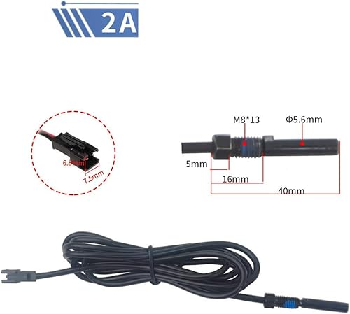 Sensore di freno magnetico per bici elettriche, con un cavo di lunghezza 30/150 cm, 2 pin, 3 pin, modello 2A, 2Y, per qualsiasi bicicletta elettrica (2 pin) - Ysert