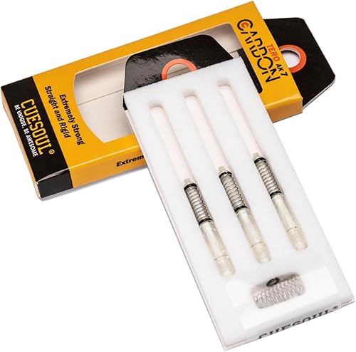 CUESOUL TERO AK7Aste/stelo per Freccette in Carbonio, Sottili, telescopiche a Molla Integrate, Set da 3 Pezzi - Ysert