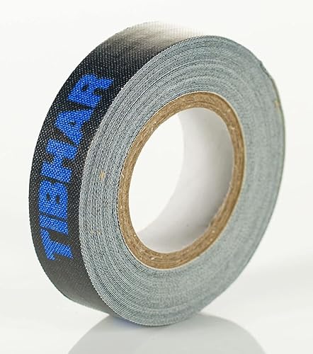 Tibhar Nastro adesivo per ping-pong per rivestimenti e ping-pong, set di colla VS Top Glue, 90 ml e nastro per bordi Evolution, 5 m, 12 mm, nero - Ysert