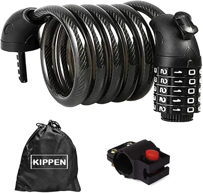 2012X - Cavo Antifurto per Bici con Combinazione a 5 cifre. Lunghezza: 180 cm. - Ysert