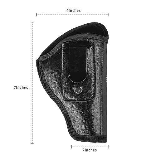 Fondina per pistola in pelle Glock adatta per Glock 19 Gen 3 26 27 42 48 S&W M&P Shield EZ Fondine universali per pistola in pelle per uomo Donna Copri clip stile occidentale con portariviste - Ysert