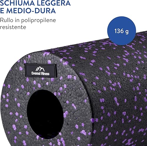 EVEREST FITNESS Foam Roller - Rullo Schiena Massaggiante Ø 15 x 30 cm - Roller Pilates - Roll Palestra Stretching e Yoga - Tubo Fitness per Massaggio Muscolare - Ysert