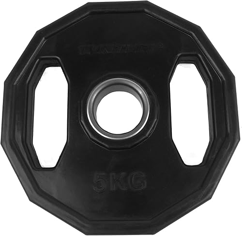 Tunturi Black Peso Palestra Olimpionico - Disco Palestra Gommato - Nero - 10 kg, Unisex – Adulto, Black, 1 - Ysert