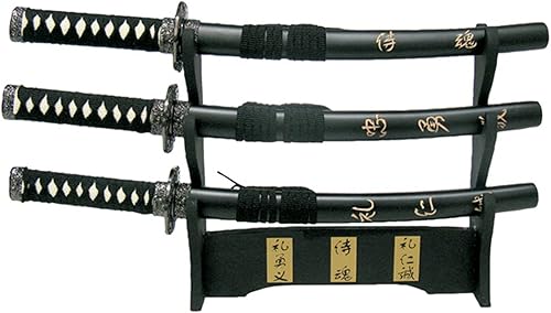 SET KIT 3 MINI KATANA ORNAMENTALI RIPRODUZIONE ULTIMO SAMURAI CON SUPPORTO - Ysert