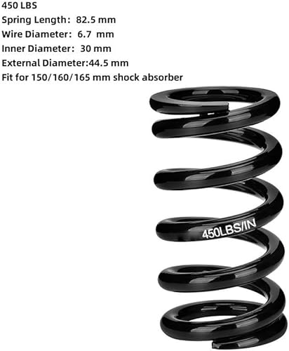 Molla ammortizzatore posteriore 30 mm diametro interno 30 mm SWI200 molla di ricambio in acciaio per ammortizzatore KS 291R/260 ammortizzatore nero sospensione moto (294,8 kg per 150/165 - Ysert