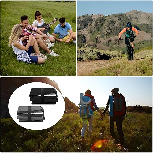 2 pezzi 45CMX35CM Cuscino Stadio Cuscino, di Seduta Pieghevole Cuscino di Seduta Thermo Stuoia Impermeabile per picnic da campeggio, Sedia da Parco, del Prato,della Spiaggia (Grigio) - Ysert