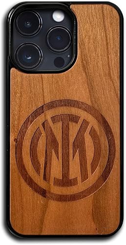 Inter Cover Ufficiale in Legno 100% sostenibile, Compatibile con iPhone 15 PRO Max, Resistente, Idea Regalo - Ysert