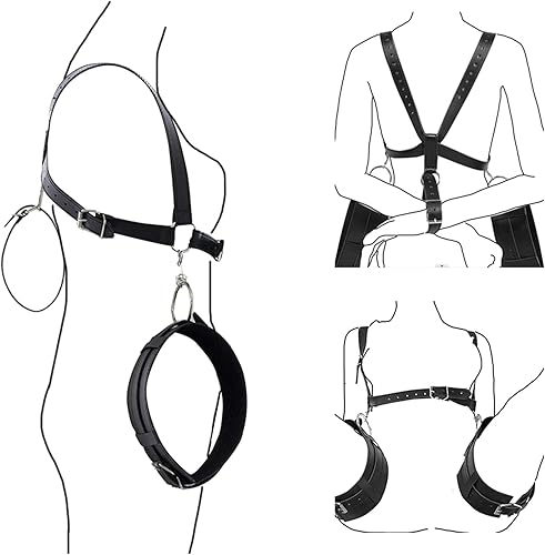 JIANRONG Cinghia di Fissaggio per Mani e Piedi in Pelle a M per Mano e Piedi-Nero - Ysert