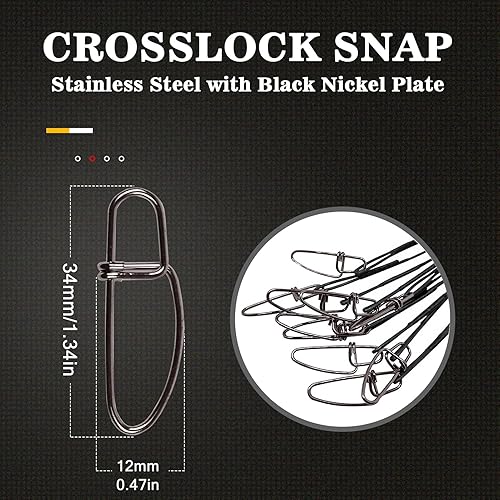 Terminale Filo da Pesca Leaders Girevoli Lenze in Acciaio Inox con Girella Leader Filo Rig Connettore a Scatto 20pcs 20inch 120lbs - Ysert