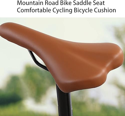 Sella per bici in pelle PU traspirante, per biciclette a scatto fisso(brown) - Ysert