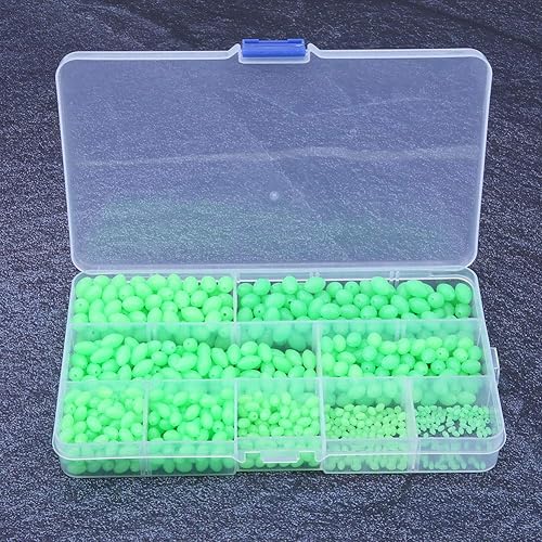 SUNGOOYUE Perle da Pesca Luminose, 900 Pezzi Multi Modello Perline da Pesca Glow Attrezzatura da Pesca per la Pesca All'aperto Acqua Dolce in Acqua - Ysert