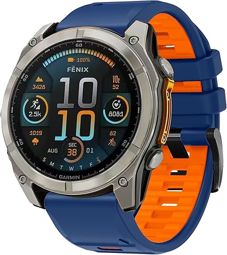 Silicone Braccialetto per Garmin Fenix 8 47mm/Fenix E 47mm Strap. Wristband Bands Sgancio Rapido Cinturino Wristband Armband Sportivo per Garmin Fenix E 47mm/Fenix 8 47mm - Ysert