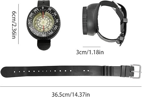 Bussola da polso luminosa per immersioni | Bussola luminosa portatile e precisa, strumento di navigazione subacquea, funzionalità di profondità nominale, navigazione all'aperto per immersioni, kayak - Ysert