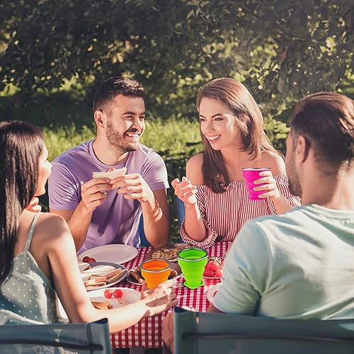 Set di 6 Tazza da caffè Portatile, Tazza da Viaggio in Silicone Pieghevole per Escursionismo da Campeggio All'aperto e Ufficio, Risparmio Spazio - Ysert