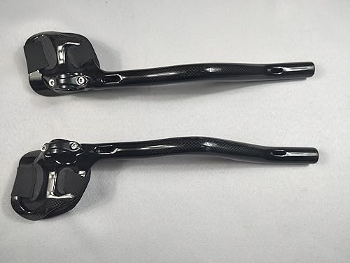 roadkey Barre Aero TT Bike Bracciolo Manubrio in Fibra di Carbonio Aerobar Triathlon 380 mm Carbon Aero TT Bar 30° Estensione bici 31,8 mm TT Bracciolo Manubrio per Bicicletta da Strada (3K nero opaco - Ysert