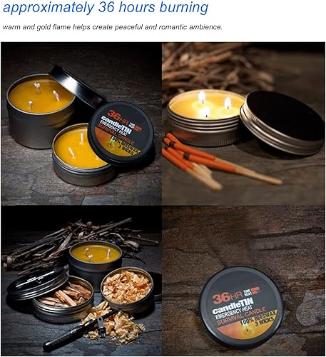 3 StoppiniCandele Alla Citronella da Esterno con Coperchio, Candela di Emergenza per Barbecue da Campeggio, Candela di Sopravvivenza di 36 Ore Other Collectibles - Ysert