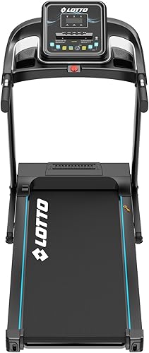 LOTTO Agile,Tapis roulant elettrico pieghevole, max 2.5 CV,max.100kg,Bluetooth,Spax/Kinomap/Zwift,inclinazione automatica,computer LED,1-10 km/h,120x40 cm, 12 programmi, chiave di sicurezza - Ysert