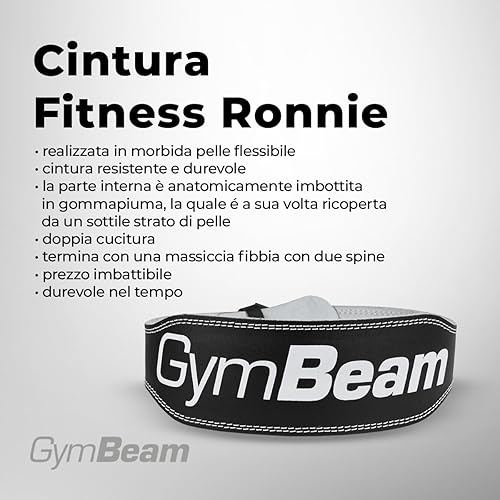 Cintura da Palestra Ronnie, Cintura da Palestra per Uomo, Cintura da Powerlifting, Realizzata in Pelle Flessibile, Resistente e Durevole, Imbottita in Gommapiuma - Ysert