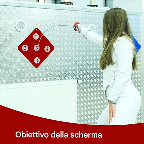 Fencing Target Practice, Wall-Mounted Fencing Target, 12.99x12.99in Skill Improvement Tool, Home Training Aid, Five Bulls-Eye Design, Ideal for Child and Adult Fencers - Ysert