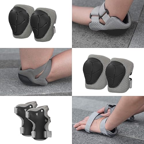 LANOVAGEAR Set di Casco Protezione Bambini con Casco Regolabile Ginocchiere Gomitiere e Polsiere per Skate Bicicletta Pattinaggio Monopattino Skateboard (2-8Anni - Ysert