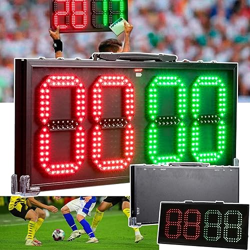 Tabellone Elettronico per Sostituzioni di Calcio (60 Cm/Display Monofacciale), Tabellone di Sostituzione A LED per Calcio, Tabellone per Cambio Giocatore, Batteria Ricaricabile,60cm - Ysert