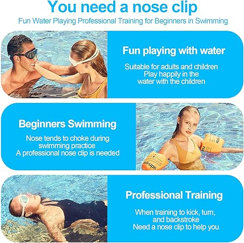 Clip per naso nuoto, 6 pezzi, in silicone, impermeabili, per nuotare e nuotare professionisti - Ysert