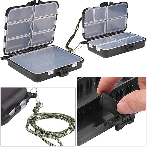 Graplan 2 PCS Scatola di Immagazzinaggio di Plastica Fishing Tackle Box Scatole di Plastica da Pesca a Doppia Faccia per Accessori Pesca Due facciate,7 e 9 Scomparti - Ysert