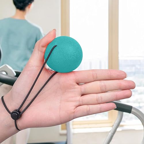 Palline per esercizi per le mani, con corda da polso regolabile, per allenare la forza della mano, per rafforzare le dita, palla antistress per adulti e bambini - Ysert