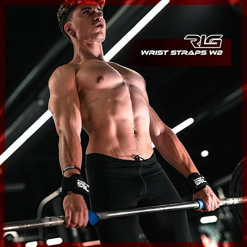 RL Grips® Straps Gym con Fasce per i Polsi per Il Sollevamento Pesi e Il Powerlifting - Fasce per la Schiena con Protezione per i Polsi - Maniglie da Palestra per Il Sollevamento Pesi - Ysert