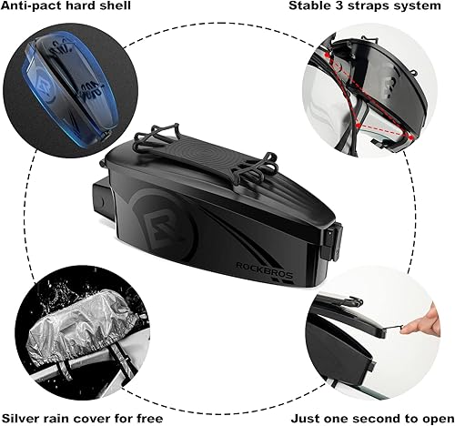 ROCKBROS Borsa Telaio Bicicletta, Borsa MTB Grande Capacità con Supporto per Cellulare 4-6,7 pollici - Ysert