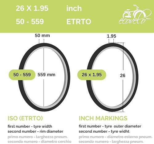 COPERTONE NERO MTB 26 X 1.95 (50-559) PNEUMATICO IN GOMMA X BICI BICICLETTA MOUNTAIN BIKE MTB DA 26” - Ysert