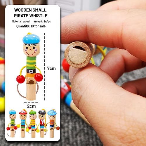 Fischietto Bambini,Yiyifor 10 Pezzo Fischietto per Bambini in Legno,Fischietti Compleanno Bambini,Strumento per Imparare la Musica dei Bambini,per Riunioni,Giochi,Intrattenimento,Festival - Ysert