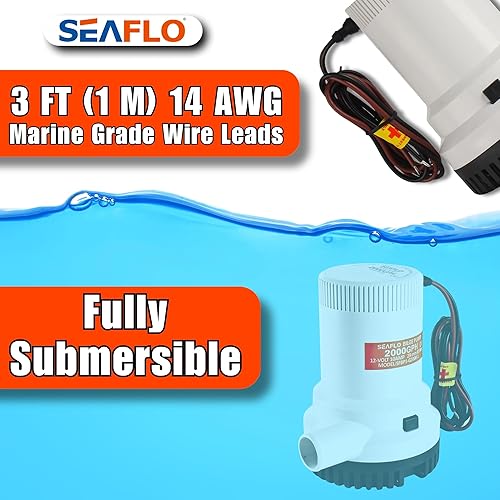 Seaflo Seaflo 2000 GPH 12 V Boat Marine Plumbing Electric Fair Pumps - Ysert