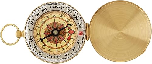 Bussola Militare in Metallo Mini Bussola di Navigazione Portatile in Rame, Impermeabile e Luminosa, Che Brilla al Nero, Multifunzionale Retro con Inclinometro per Escursioni - Ysert
